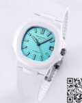 AET Custom Patek Philippe Nautilus Tiffany Blue Dial White Ceramic