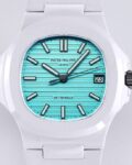 AET Custom Patek Philippe Nautilus Tiffany Blue Dial White Ceramic