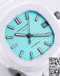 AET Custom Patek Philippe Nautilus Tiffany Blue Dial White Ceramic