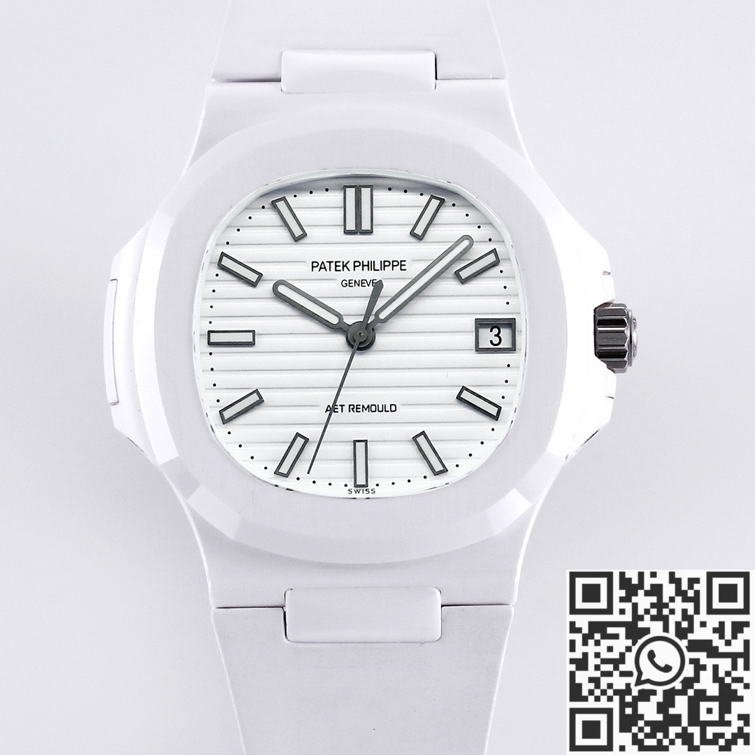 AET Custom Patek Philippe Nautilus White Ceramic