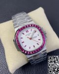 PPF Custom Patek Philippe Nautilus 5711 Red Diamond White Dial Watch