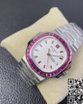 PPF Custom Patek Philippe Nautilus 5711 Red Diamond White Dial Watch