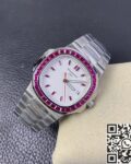 PPF Custom Patek Philippe Nautilus 5711 Red Diamond White Dial Watch