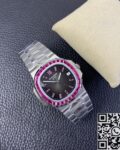 PPF Custom Patek Philippe Nautilus 5711 Red Diamond Black Dial Watch