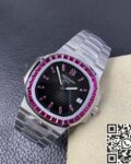 PPF Custom Patek Philippe Nautilus 5711 Red Diamond Black Dial Watch