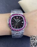 PPF Custom Patek Philippe Nautilus 5711 Red Diamond Black Dial Watch