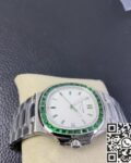 PPF Custom Patek Philippe Nautilus 5711 Emerald Diamond White Dial Watch