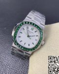 PPF Custom Patek Philippe Nautilus 5711 Emerald Diamond White Dial Watch