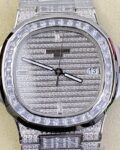 DM Factory Replica Patek Philippe Nautilus 5719/10G-010 Full Diamond Watch