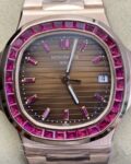 PPF Custom Patek Philippe Nautilus 5711 Red Diamond Rose Gold Watch