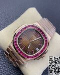 PPF Custom Patek Philippe Nautilus 5711 Red Diamond Rose Gold Watch