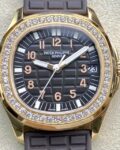 PPF Factory Replica Patek Philippe Aquanaut 5068R-001 Women's Rose Gold Diamond Watch