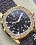 PPF Factory Replica Patek Philippe Aquanaut 5068R-001 Women's Rose Gold Diamond Watch