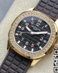 PPF Factory Replica Patek Philippe Aquanaut 5068R-001 Women's Rose Gold Diamond Watch