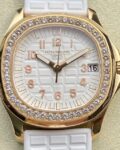 PPF Factory Replica Patek Philippe Aquanaut 5068R-010 Women’s Rose Gold Diamond Watch