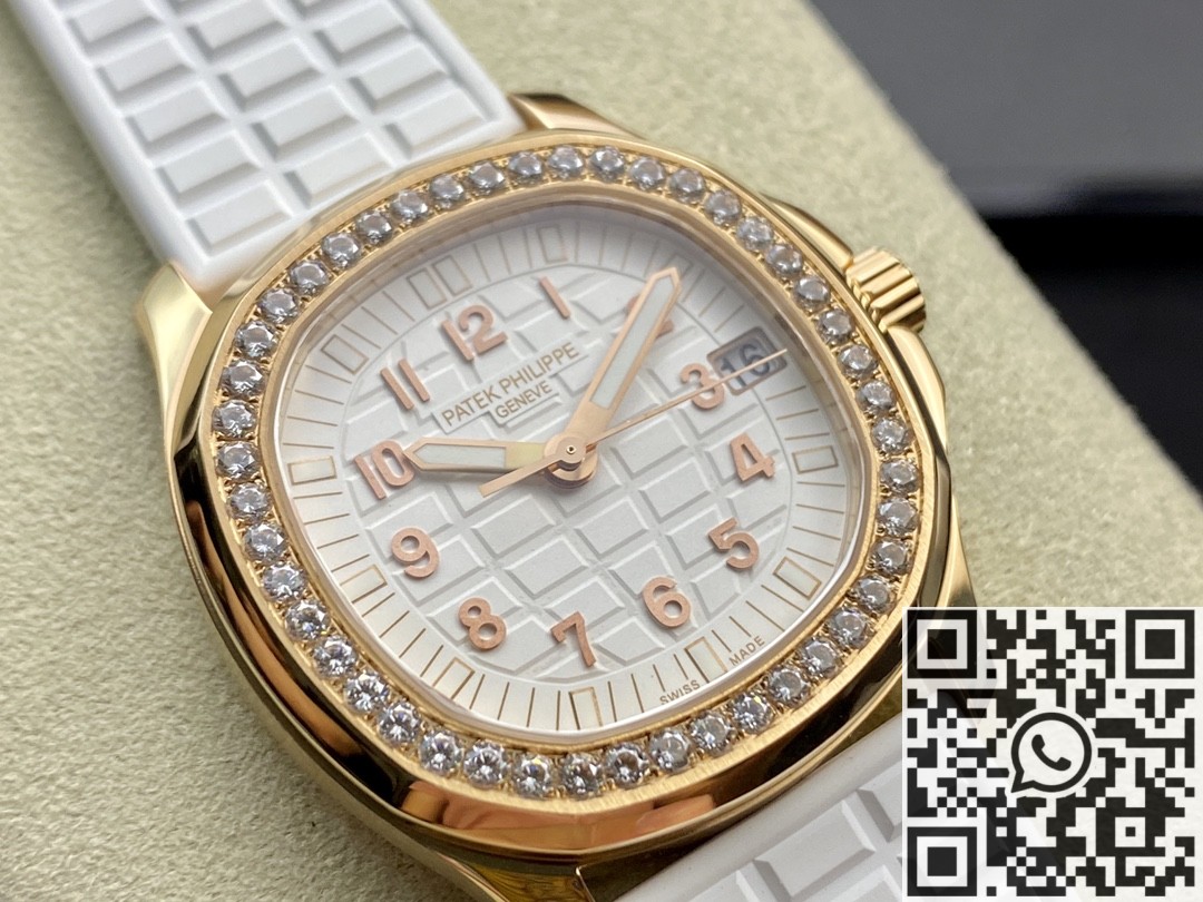 PPF Factory Replica Patek Philippe Aquanaut 5068R-010 Women’s Rose Gold Diamond Watch