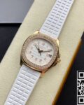 PPF Factory Replica Patek Philippe Aquanaut 5068R-010 Women’s Rose Gold Diamond Watch