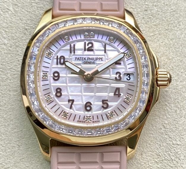 PPF Factory Fake Patek Philippe Aquanaut 5072R-001 Women’s Rose Gold Diamond Watch