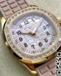 PPF Factory Fake Patek Philippe Aquanaut 5072R-001 Women’s Rose Gold Diamond Watch