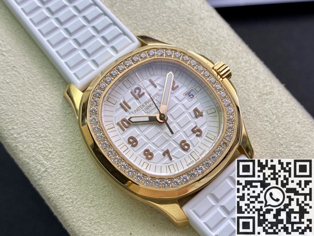 PPF Factory Replica Patek Philippe Aquanaut 5068R-010 Women’s Rose Gold Diamond Watch