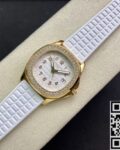 PPF Factory Replica Patek Philippe Aquanaut 5068R-010 Women’s Rose Gold Diamond Watch