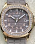 PPF Factory Replica Patek Philippe Aquanaut 5068R Women’s Rose Gold Diamond Watch