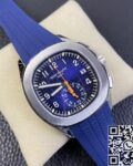 OM Factory Fake Patek Philippe Aquanaut 5968A Blue Dial Watch