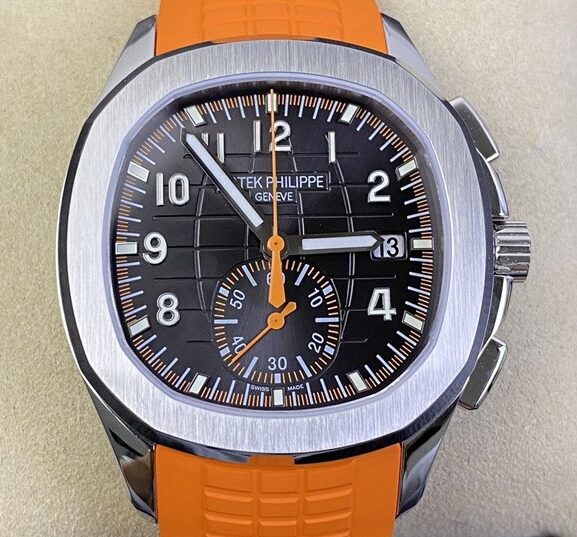 OM Factory Replica Patek Philippe Aquanaut 5968A-001 Orange Rubber Strap