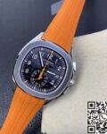 OM Factory Replica Patek Philippe Aquanaut 5968A-001 Orange Rubber Strap