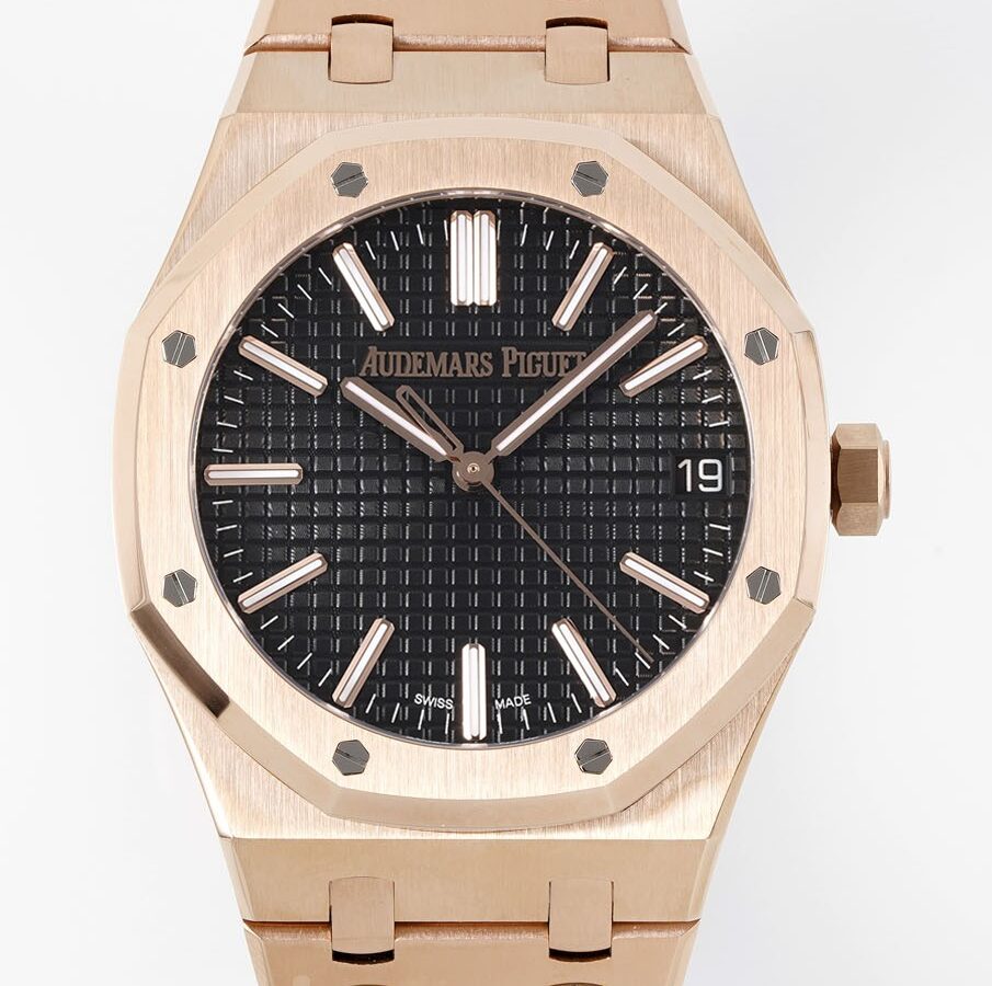 APS Factory Fake Audemars Piguet Royal Oak 15510OR.OO.1320OR.04 Rose Gold Black Dial Watch