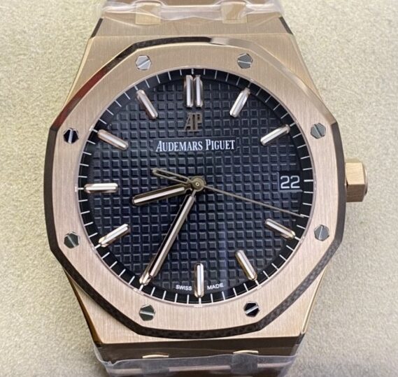 ZF Factory Replica Audemars Piguet Royal Oak 15500OR.OO.1220OR.01 Rose Gold Black Dial Watch