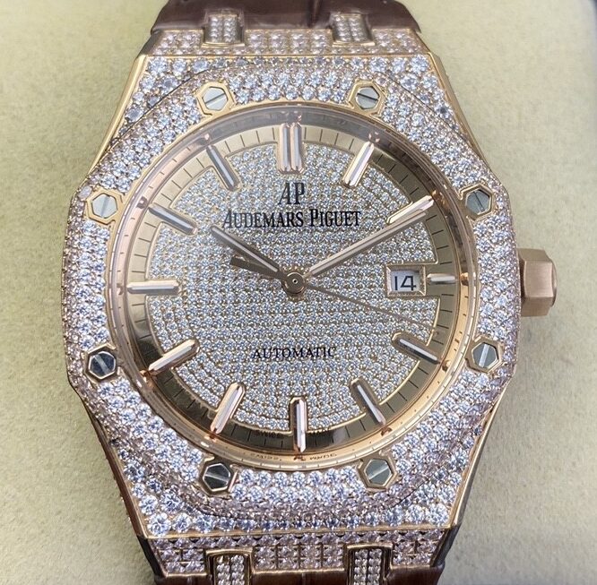 GS Factory Replica Audemars Piguet Royal Oak 15402OR Rose Gold Diamond Watch