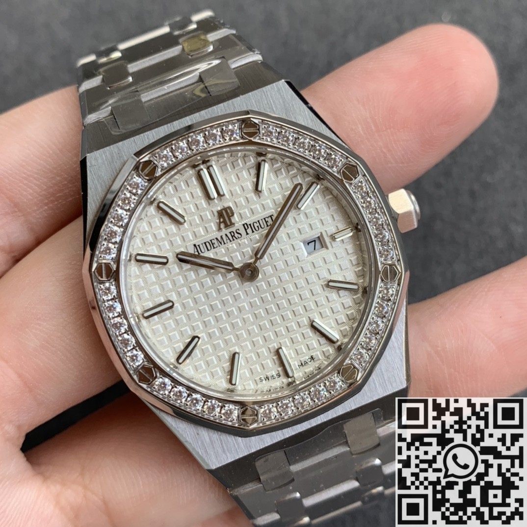 JF Factory Replica Audemars Piguet Royal Oak 67651ST.ZZ.1261ST.01 Silver Diamond Watch