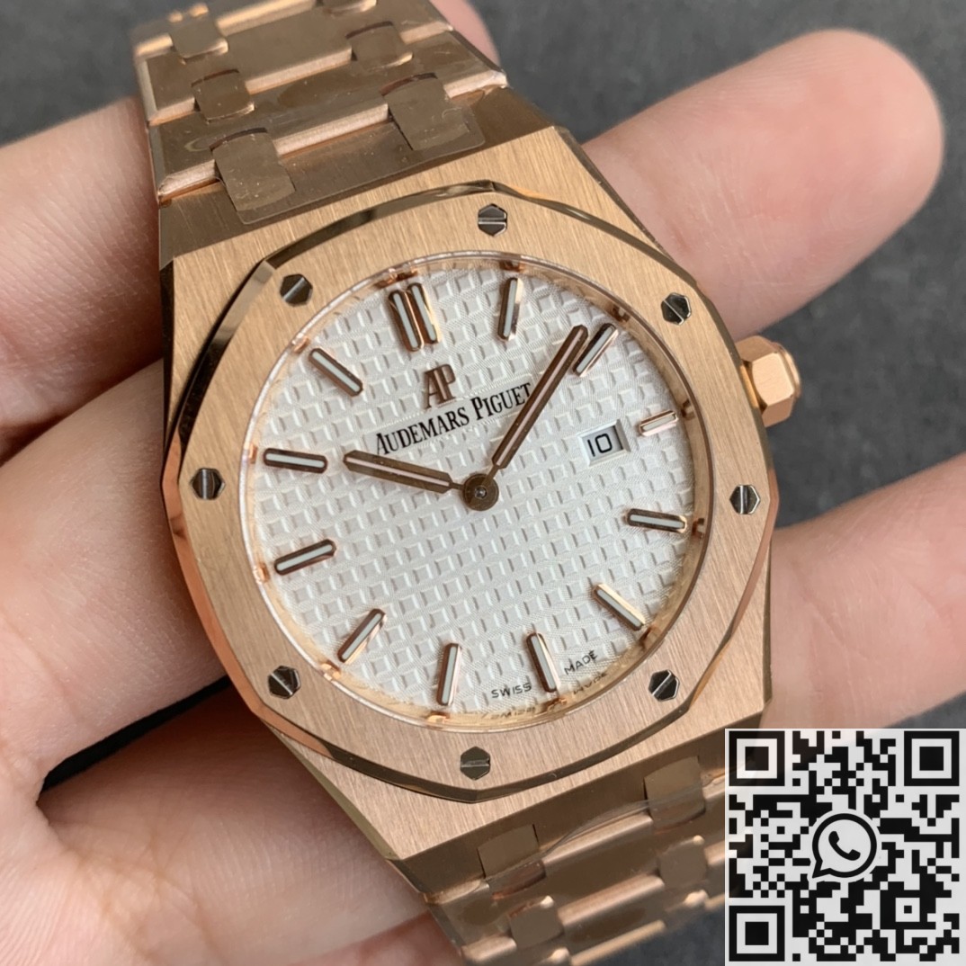 JF Factory Fake Audemars Piguet Royal Oak 67651ST Full Rose Gold Watch