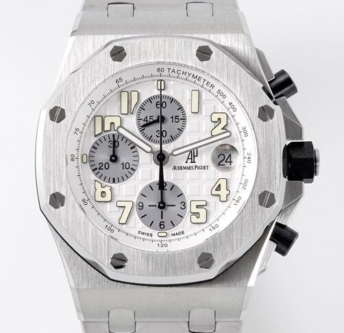 APF Factory Replica AP Royal Oak Offshore 25721ST.OO.1000ST.07 Silver Panda Plate Watches