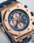 APF Factory Replica Audemars Piguet Royal Oak Offshore 26238OR Rose Gold Blue Dial Watch