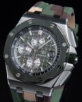 APF Factory Replica AP Royal Oak Offshore 26400SO.OO.A055CA.01 Khaki Green Panda Platter Watches