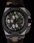 APF Factory Replica AP Royal Oak Offshore 26400SO.OO.A055CA.01 Khaki Green Panda Platter Watches