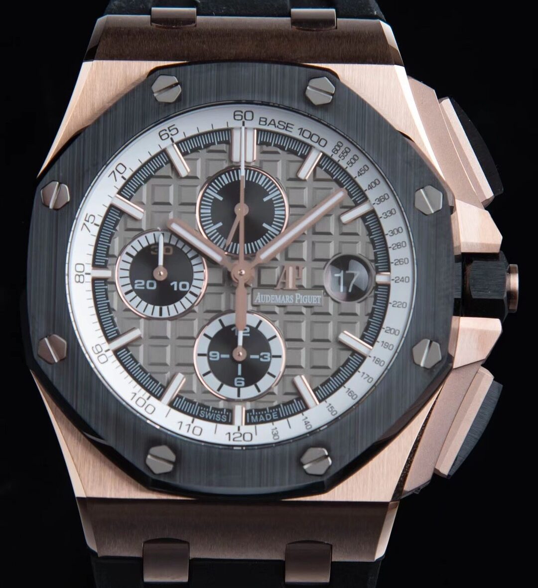 APF Factory Replica AP Royal Oak Offshore 26416RO.OO.A002CA.01 Dark Gray Panda Plate Watch