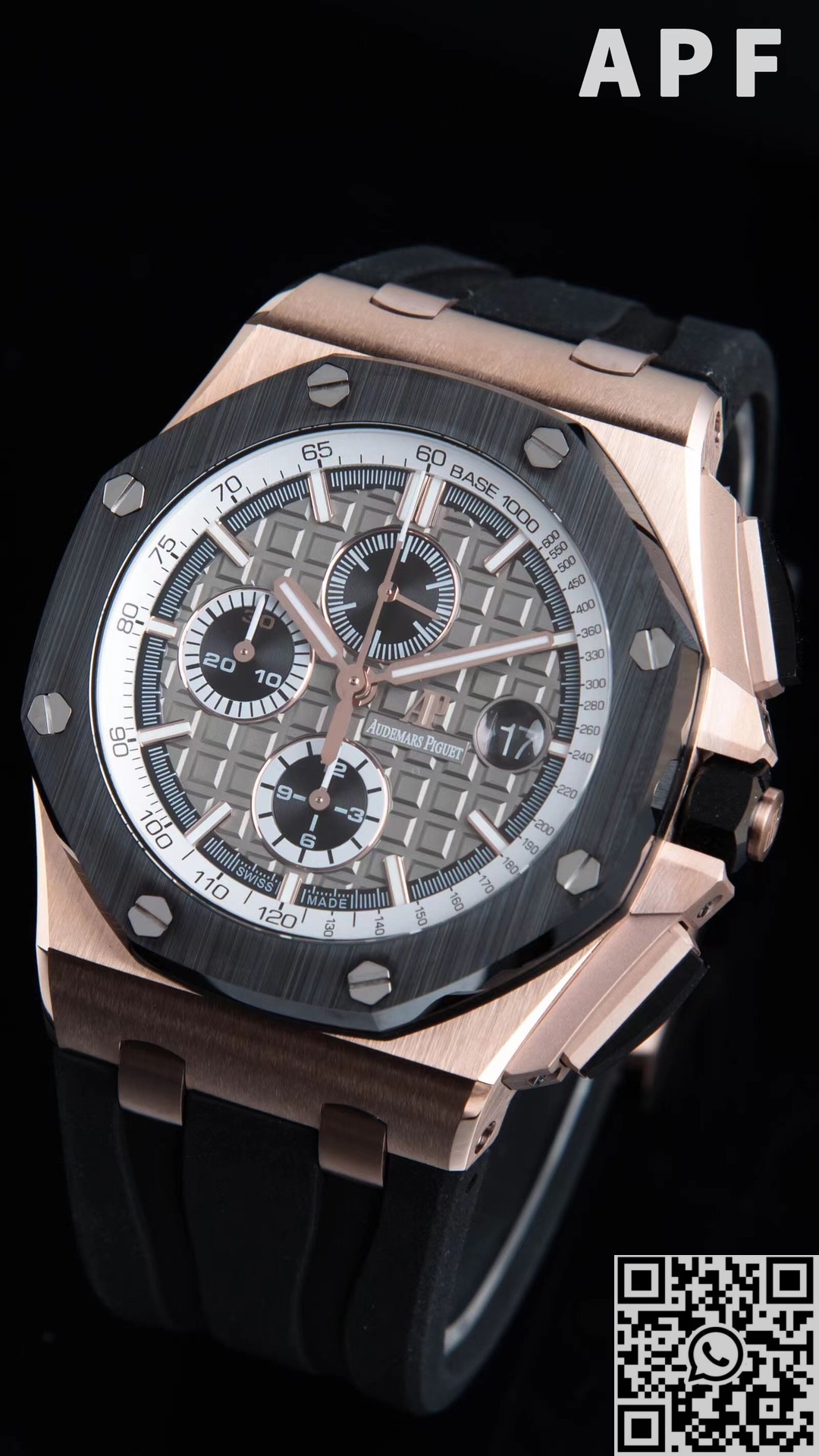 APF Factory Replica AP Royal Oak Offshore 26416RO.OO.A002CA.01 Dark Gray Panda Plate Watch