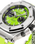 MS Factory Fake AP Royal Oak Offshore 26703ST.OO.A038CA.01 Yellow-green Panda Plate Watches