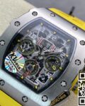 KV Factory Replica Richard Mille RM011-03 Titanium Shell Yellow Rubber Strap