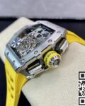 KV Factory Replica Richard Mille RM011-03 Titanium Shell Yellow Rubber Strap