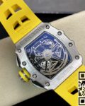 KV Factory Replica Richard Mille RM011-03 Titanium Shell Yellow Rubber Strap