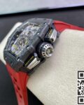 KV Factory Replica Richard Mille RM011-03 Carbon Fiber Case With Red Rubber Strap