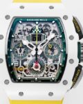 KV Factory Replica Richard Mille RM11 White Ceramic Yellow Rubber Strap