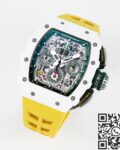 KV Factory Replica Richard Mille RM11 White Ceramic Yellow Rubber Strap