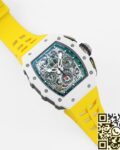 KV Factory Replica Richard Mille RM11 White Ceramic Yellow Rubber Strap