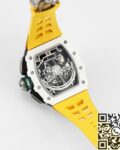 KV Factory Replica Richard Mille RM11 White Ceramic Yellow Rubber Strap