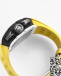 KV Factory Replica Richard Mille RM11 White Ceramic Yellow Rubber Strap